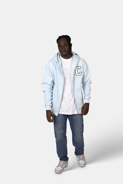 Patch Oversized Zip-Hoodie