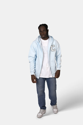 Patch Oversized Zip-Hoodie