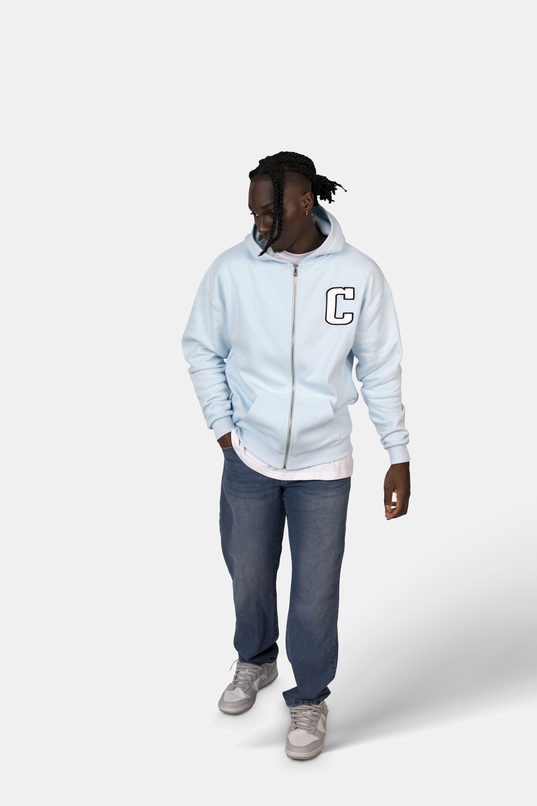 Patch Oversized Zip-Hoodie