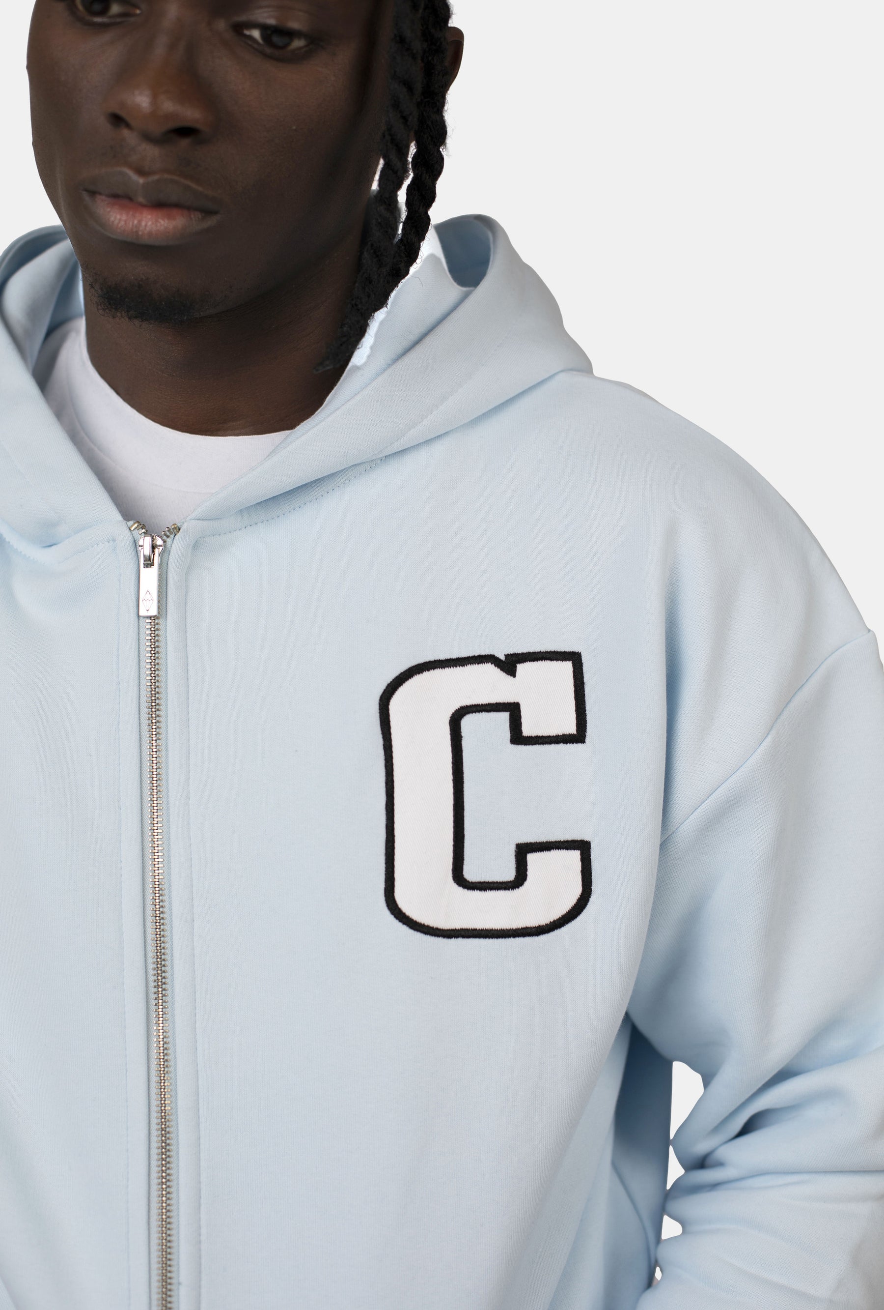 Patch Oversized Zip-Hoodie