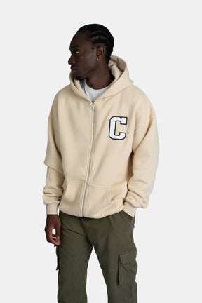 Patch Oversized Zip-Hoodie