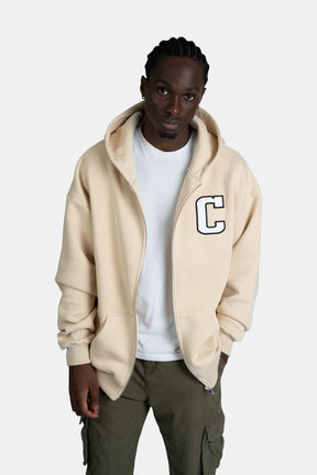 Patch Oversized Zip-Hoodie