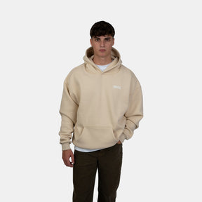 Oversized Face Hoodie Brown Rice