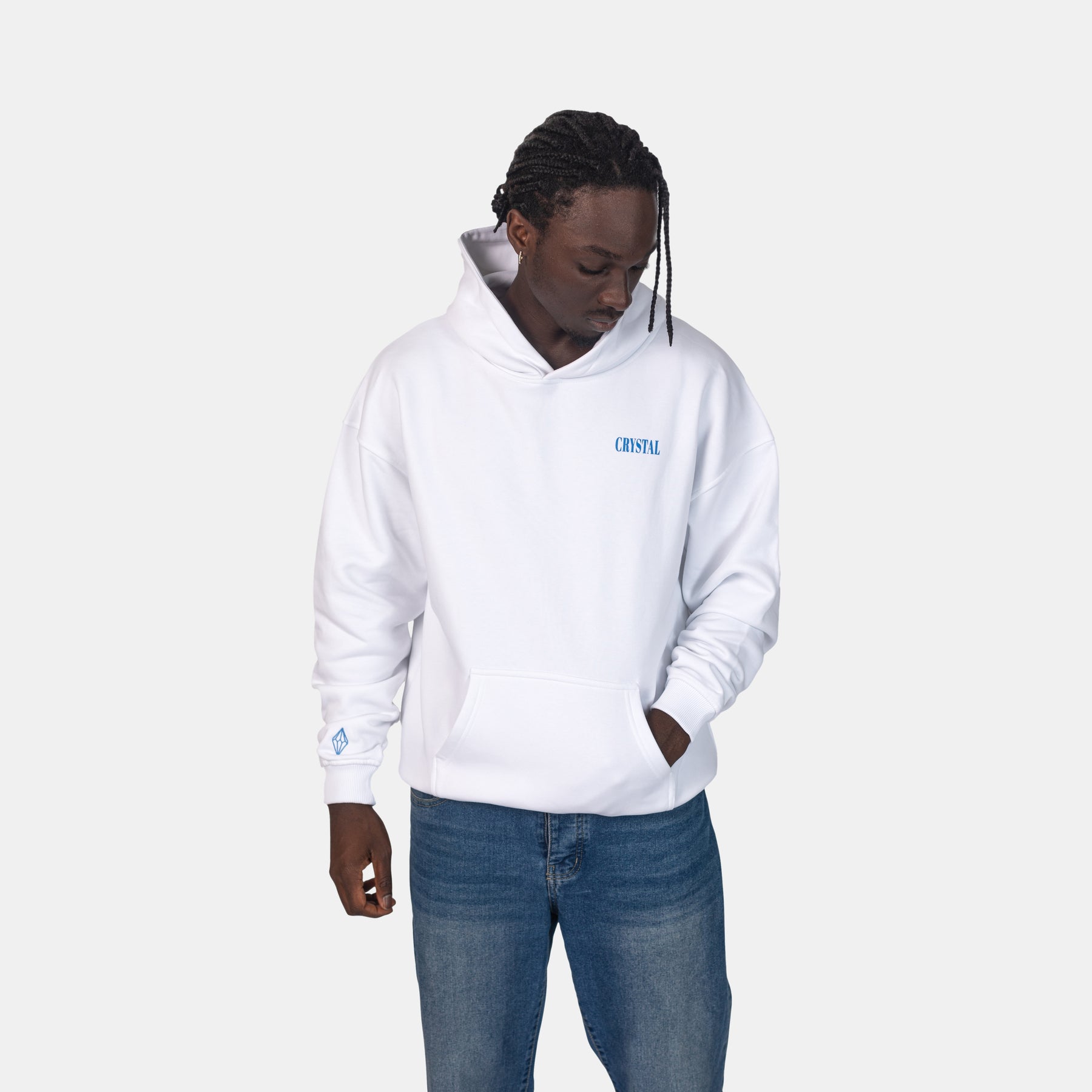 Oversized Face Hoodie White