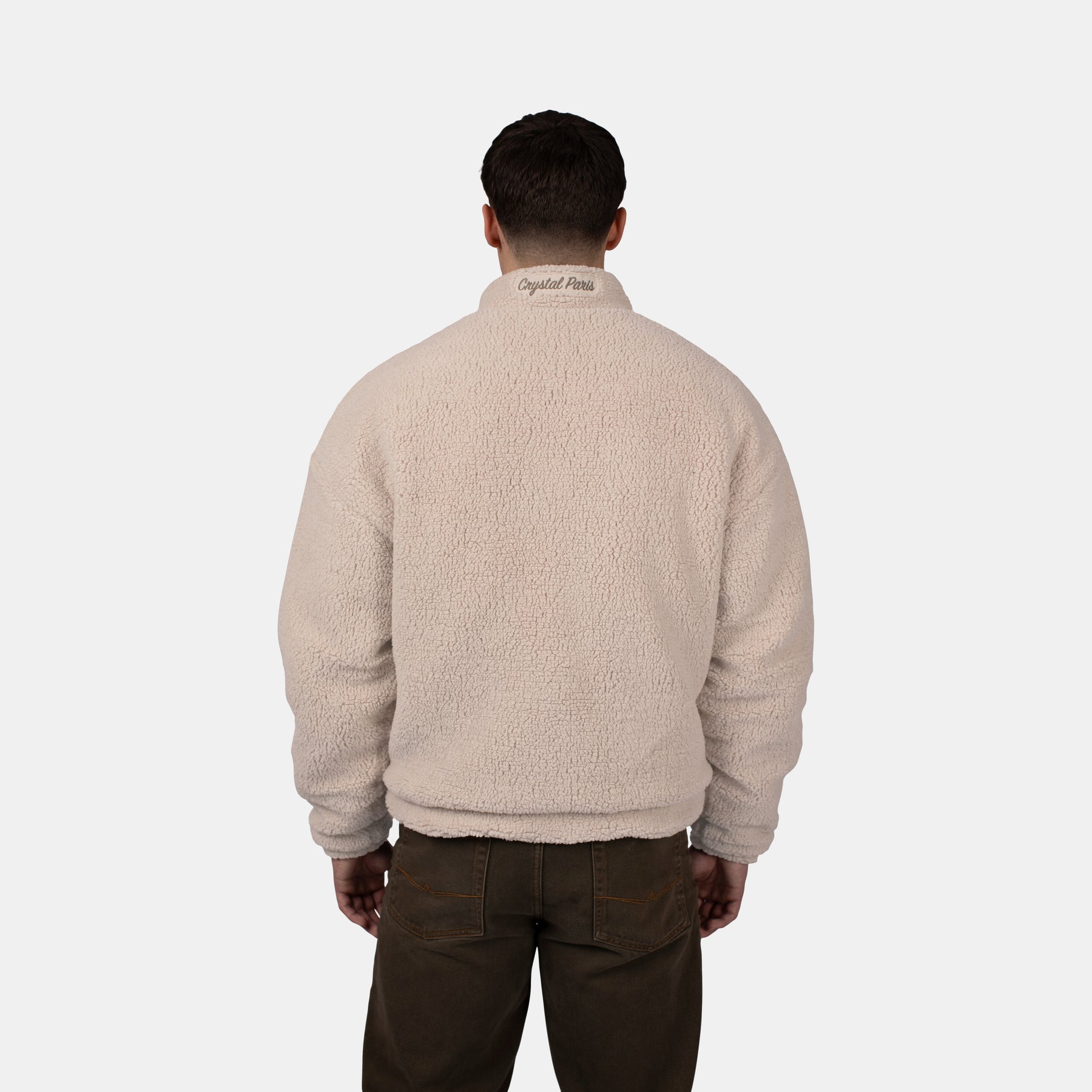 Teddy Half Zip Sweater Beige