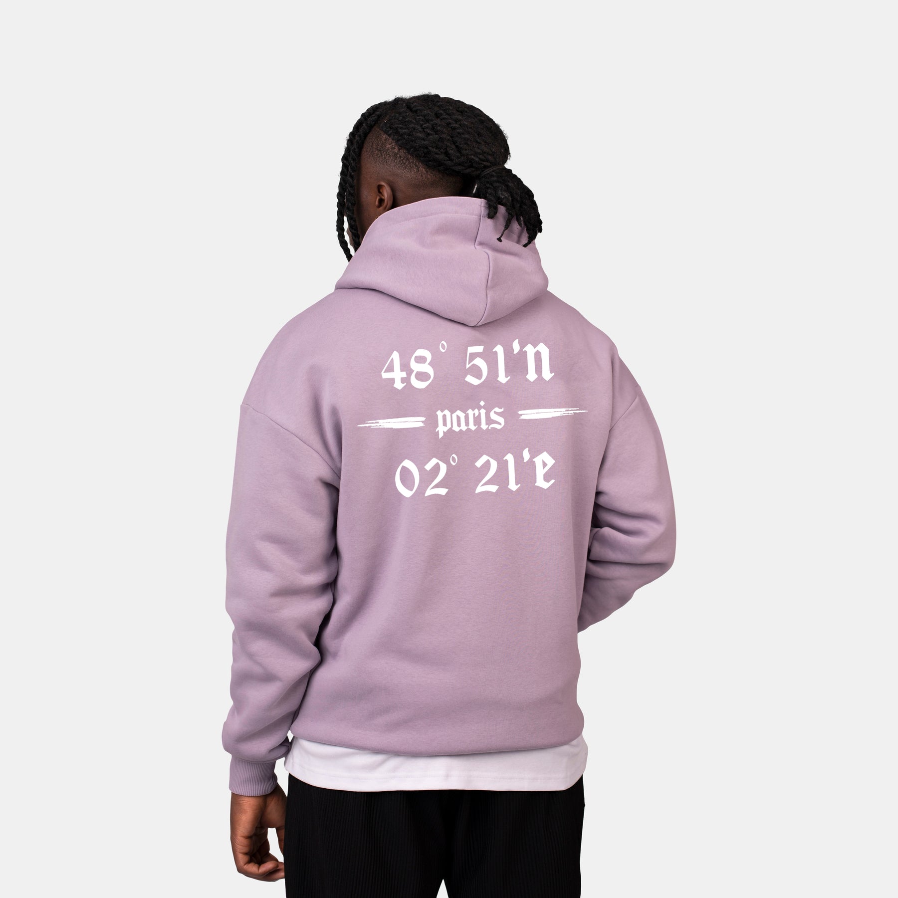 Oversized Coordinates Hoodie Lilac